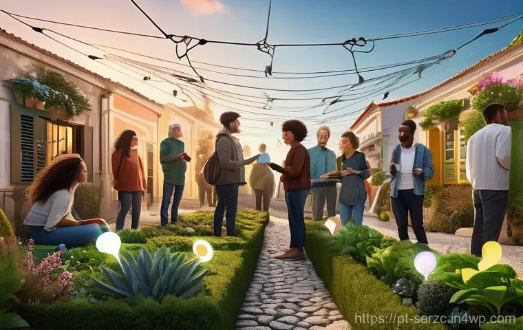 커뮤니티 기반 서비스의 지속적인 성장 전략 - **Prompt:** A vibrant, diverse online community depicted as a beautifully illuminated, interconnecte...